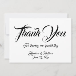 Elegante Script Custom Wedding Tarjeta de nota de 