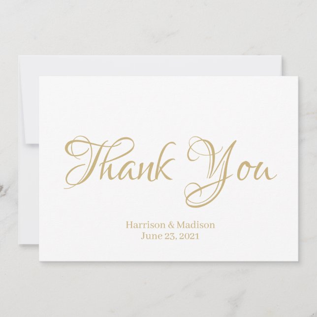 Elegante Script Custom Wedding Tarjeta de nota de  (Anverso)