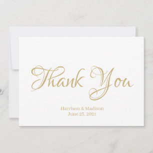 Elegante Script Custom Wedding Tarjeta de nota de