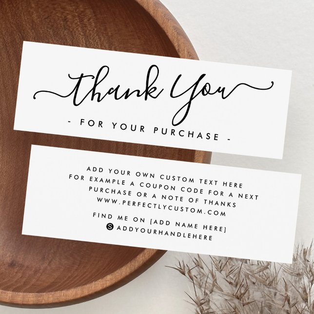 Elegante script de negocio gracias insertar tarjet (Elegant script business thank you insert card)