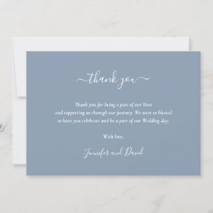 Elegante Script Dusty Blue Gracias Tarjeta