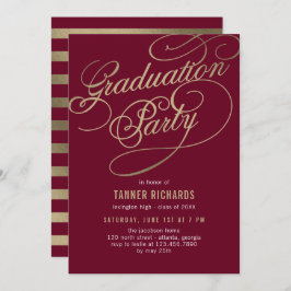 Elegante Script EDITABLE COLOR Tarjeta de graduaci