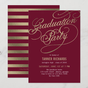 Elegante Script EDITABLE COLOR Tarjeta de graduaci