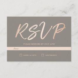 Elegante Script Faux Relieve metalizado RSVP
