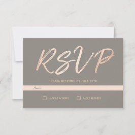 Elegante Script Faux Relieve metalizado RSVP