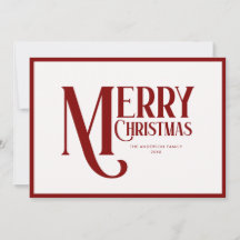 Elegante Script Feliz Navidad Rojo Burdeos