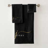 Elegante Script Gold Monograma Iniciales Nombre Ne