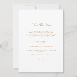 Elegante Script Gold & White Guardar La Tarjeta De