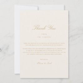 Elegante Script Gold y Tarjeta de agradecimiento d