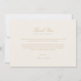 Elegante Script Gold y Tarjeta de agradecimiento d