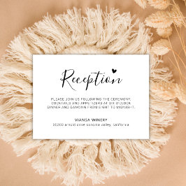 Elegante Script Heart Minimal Wedding Recepción