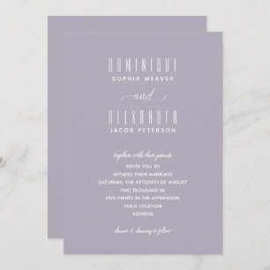 Elegante Script Invitaciones a la Boda Lilac suave
