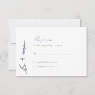 Elegante Script Lavender Wedding Tarjeta RSVP