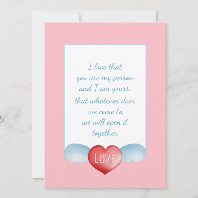 Elegante Script Love Heart Holiday Card (Anverso)