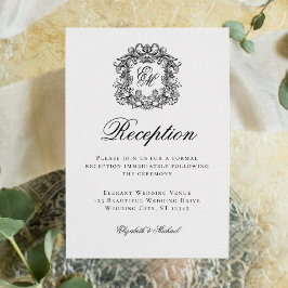 Elegante Script Monograma Escudo Recepción de boda