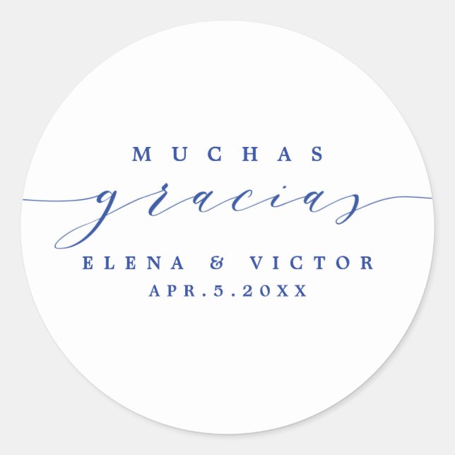 ELEGANTE SCRIPT MUCHAS GRACIAS | GRACIAS PEGATINA (Anverso)