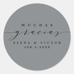 ELEGANTE SCRIPT MUCHAS GRACIAS   GRACIAS PEGATINA