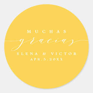 ELEGANTE SCRIPT MUCHAS GRACIAS GRACIAS PEGATINA