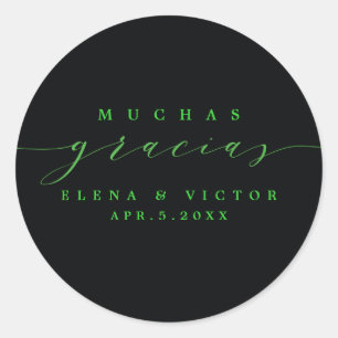ELEGANTE SCRIPT MUCHAS GRACIAS GRACIAS PEGATINA