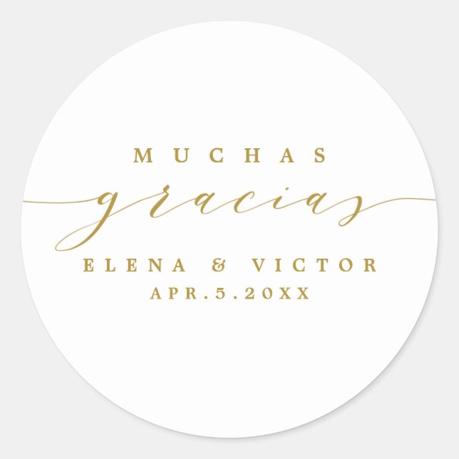 ELEGANTE SCRIPT MUCHAS GRACIAS | GRACIAS PEGATINA (Anverso)