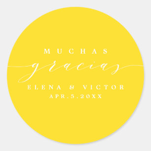 ELEGANTE SCRIPT MUCHAS GRACIAS GRACIAS PEGATINA