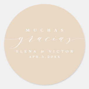 ELEGANTE SCRIPT MUCHAS GRACIAS GRACIAS PEGATINA
