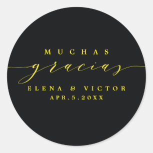 ELEGANTE SCRIPT MUCHAS GRACIAS GRACIAS PEGATINA