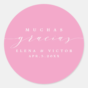 ELEGANTE SCRIPT MUCHAS GRACIAS GRACIAS PEGATINA