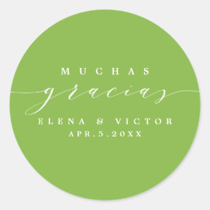 ELEGANTE SCRIPT MUCHAS GRACIAS GRACIAS PEGATINA