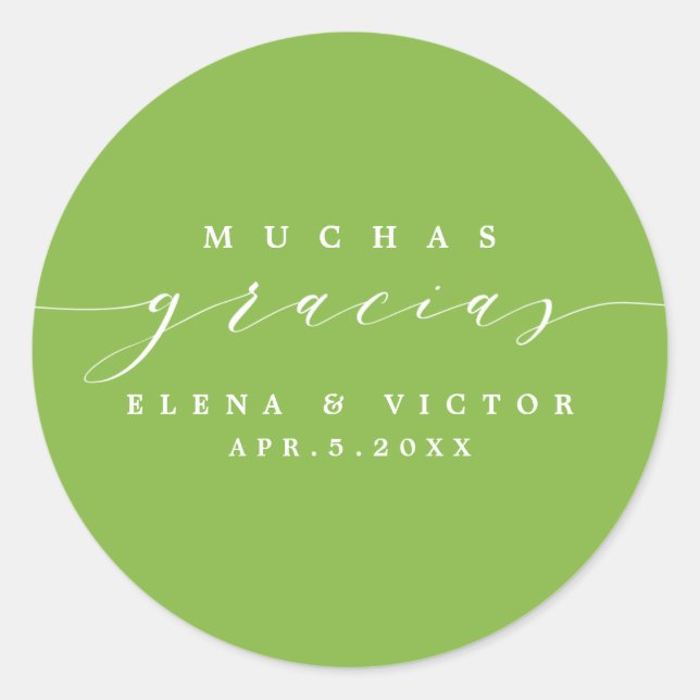 ELEGANTE SCRIPT MUCHAS GRACIAS | GRACIAS PEGATINA (Anverso)