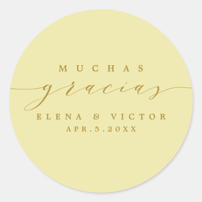 ELEGANTE SCRIPT MUCHAS GRACIAS | GRACIAS PEGATINA (Anverso)