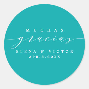 ELEGANTE SCRIPT MUCHAS GRACIAS GRACIAS PEGATINA