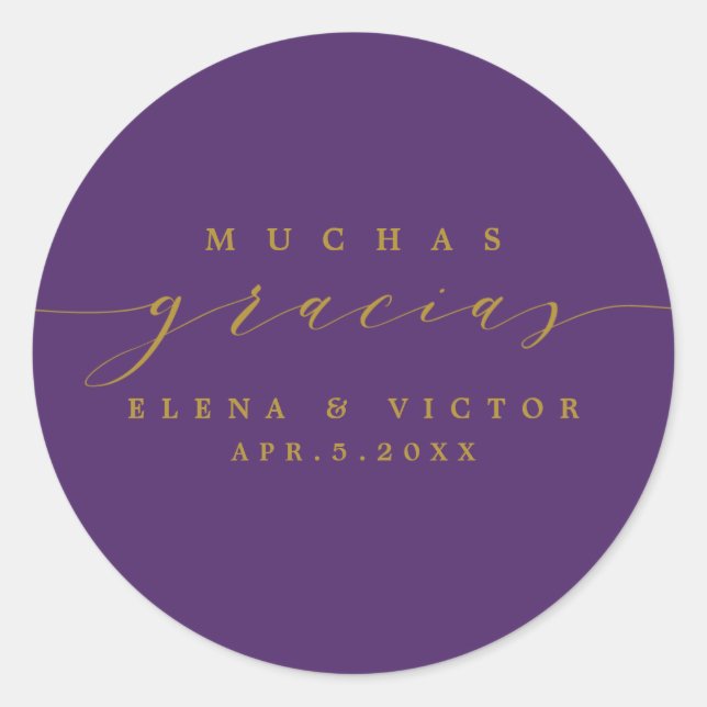 ELEGANTE SCRIPT MUCHAS GRACIAS | GRACIAS PEGATINA (Anverso)