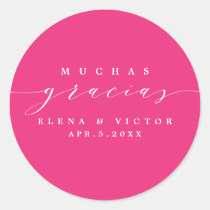 ELEGANTE SCRIPT MUCHAS GRACIAS GRACIAS PEGATINA