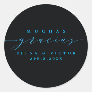 ELEGANTE SCRIPT MUCHAS GRACIAS GRACIAS PEGATINA