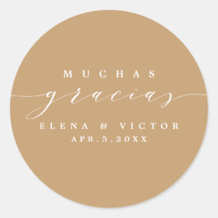 ELEGANTE SCRIPT MUCHAS GRACIAS GRACIAS PEGATINA