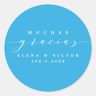 ELEGANTE SCRIPT MUCHAS GRACIAS   GRACIAS PEGATINA