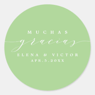 ELEGANTE SCRIPT MUCHAS GRACIAS GRACIAS PEGATINA