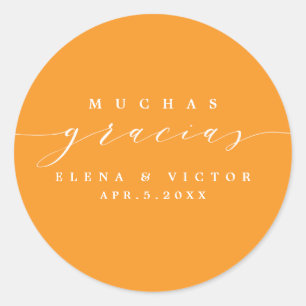 ELEGANTE SCRIPT MUCHAS GRACIAS GRACIAS PEGATINA
