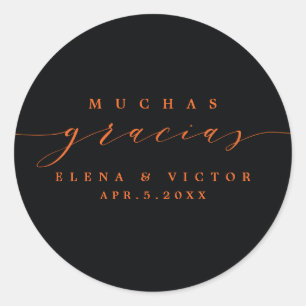 ELEGANTE SCRIPT MUCHAS GRACIAS GRACIAS PEGATINA