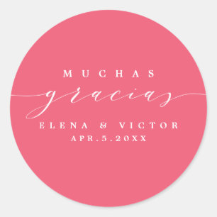ELEGANTE SCRIPT MUCHAS GRACIAS GRACIAS PEGATINA