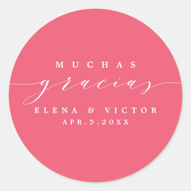 ELEGANTE SCRIPT MUCHAS GRACIAS | GRACIAS PEGATINA (Anverso)