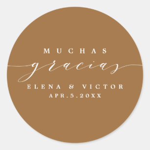 ELEGANTE SCRIPT MUCHAS GRACIAS GRACIAS PEGATINA