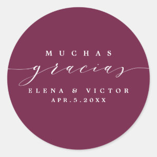 ELEGANTE SCRIPT MUCHAS GRACIAS   GRACIAS PEGATINA