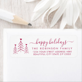 Elegante Script Navidades Pine Etiqueta De Direcci