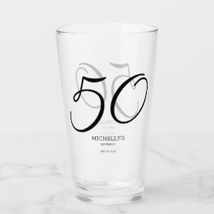 Elegante Script Nombre Fecha 50 cumpleaños