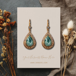 Elegante Script Pale Champagne Earring Card