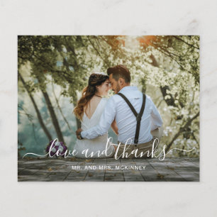 Elegante Script Photo Budget Boda Tarjeta de agrad