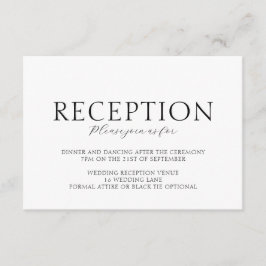 Elegante Script Recepción de la boda blanca y negr