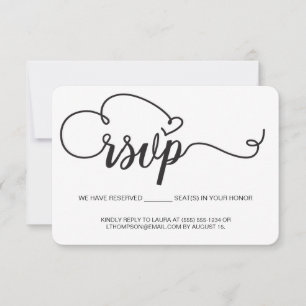 Elegante Script RSVP Correo electrónico boda de as